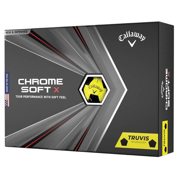 Callaway 2020 Chrome Soft X Truvis Golf Balls - Yellow & Black